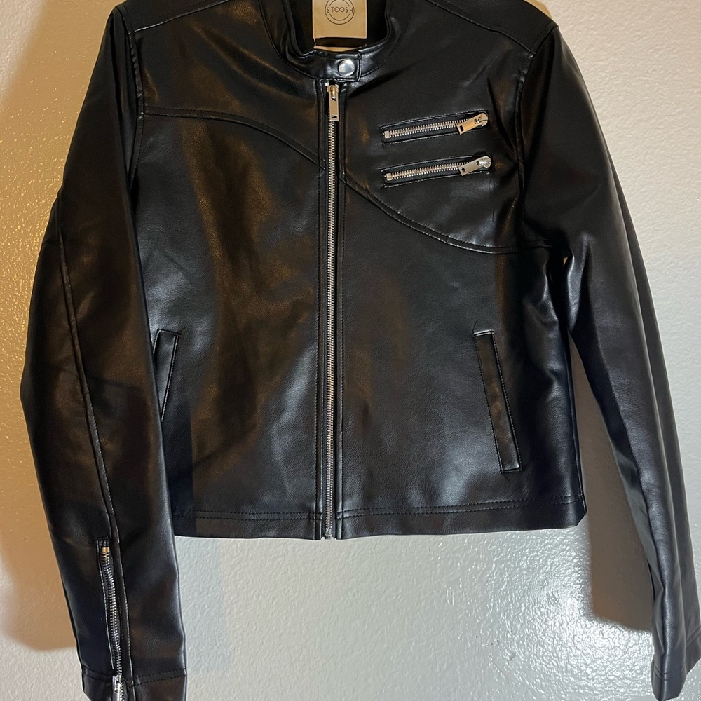 Stoosh Black Faux Leather Jacket NWOT